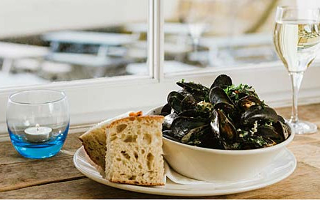 Frische Muscheln im Restaurant